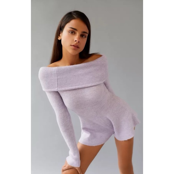 Urban Outfitters Grace Off-The-Shoulder Romper - Picture 1 of 12